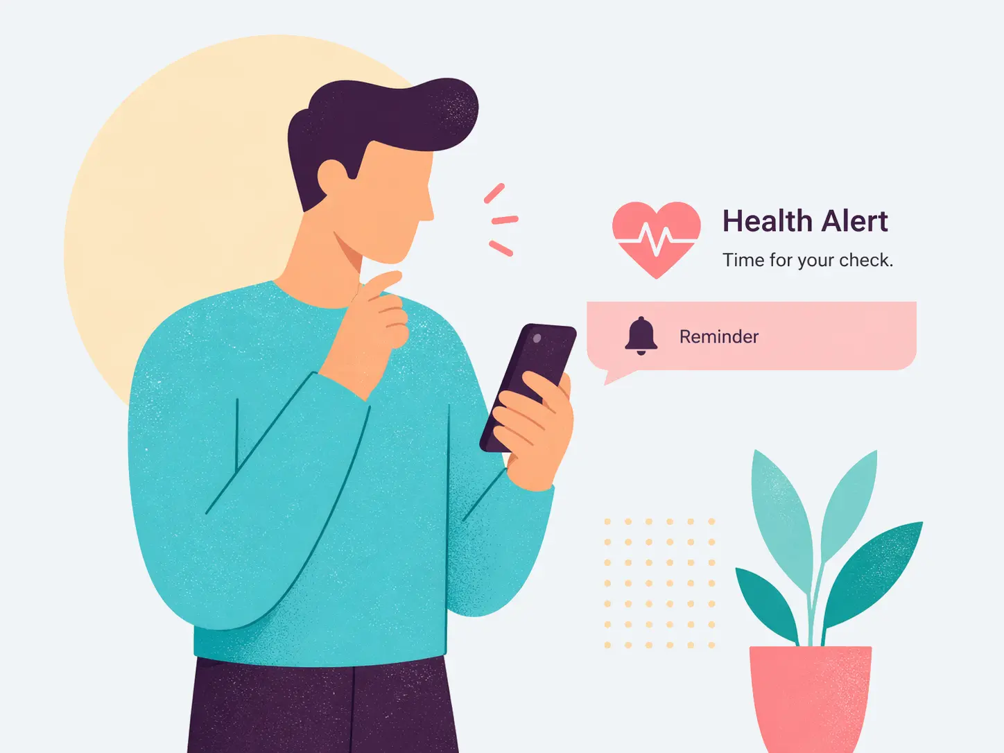 VitalTracking health alerts and notifications illustration