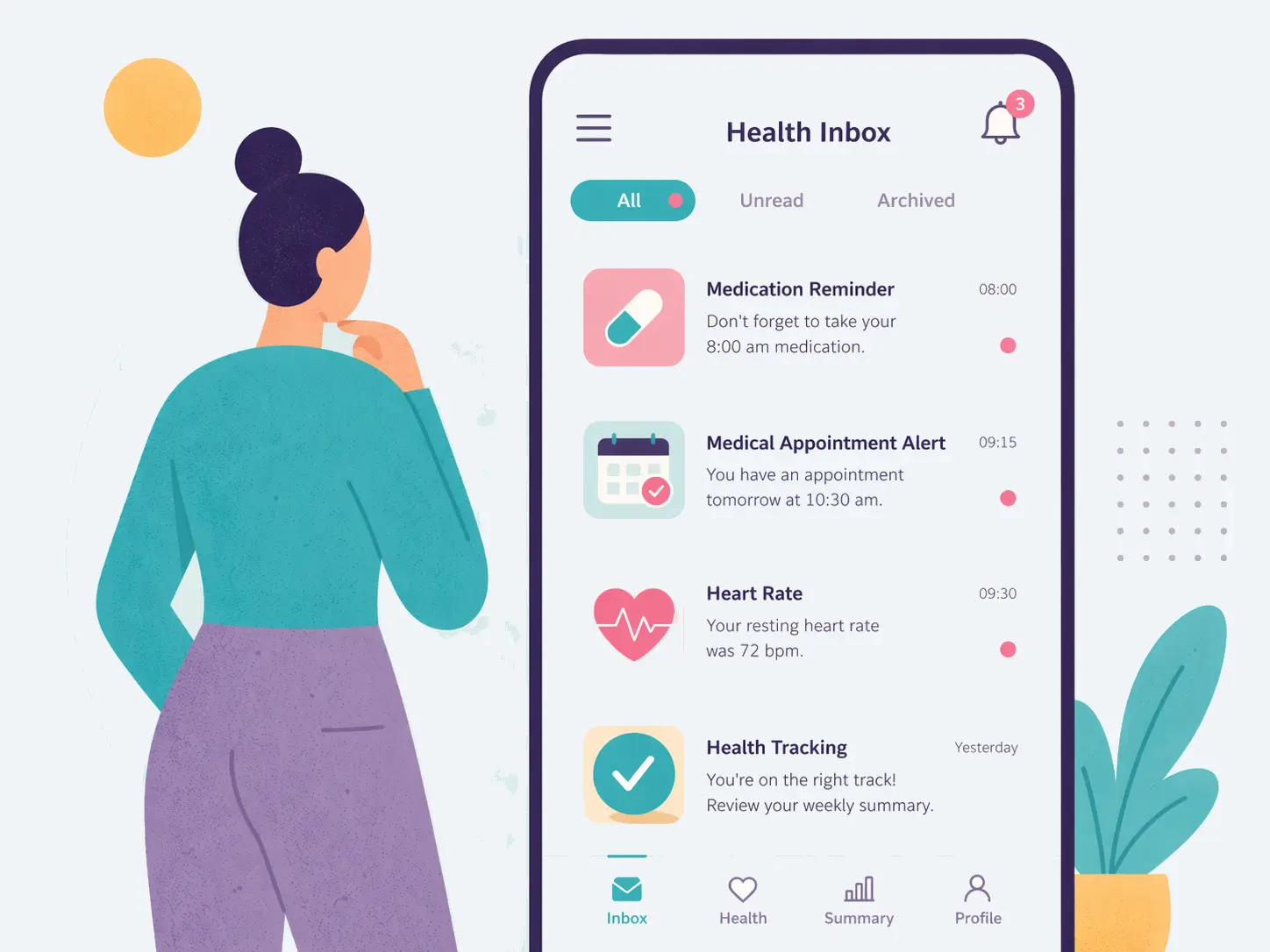 Alerts inbox and recent follow-up in VitalTracking