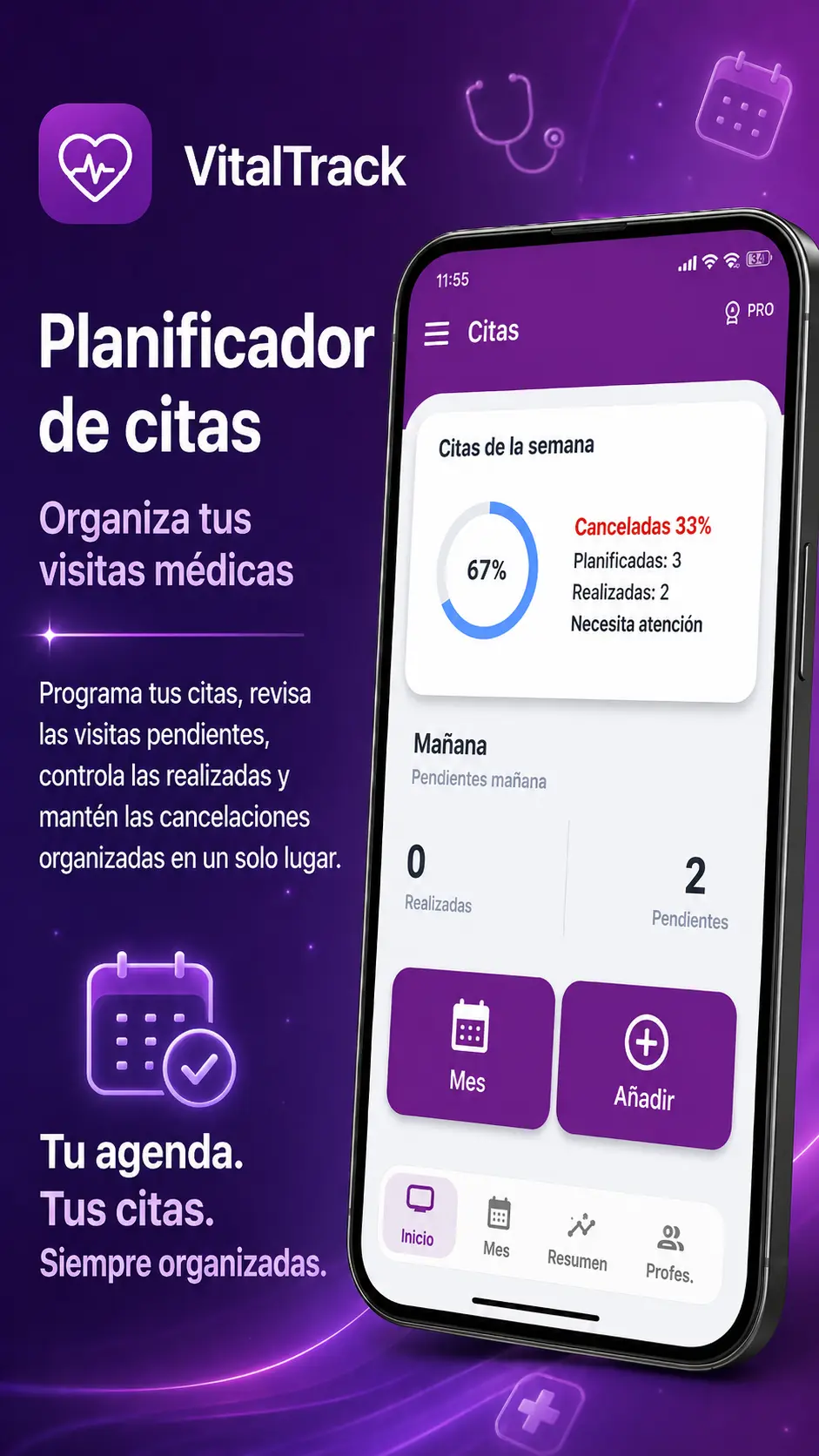 Organización de citas médicas y directorio de profesionales