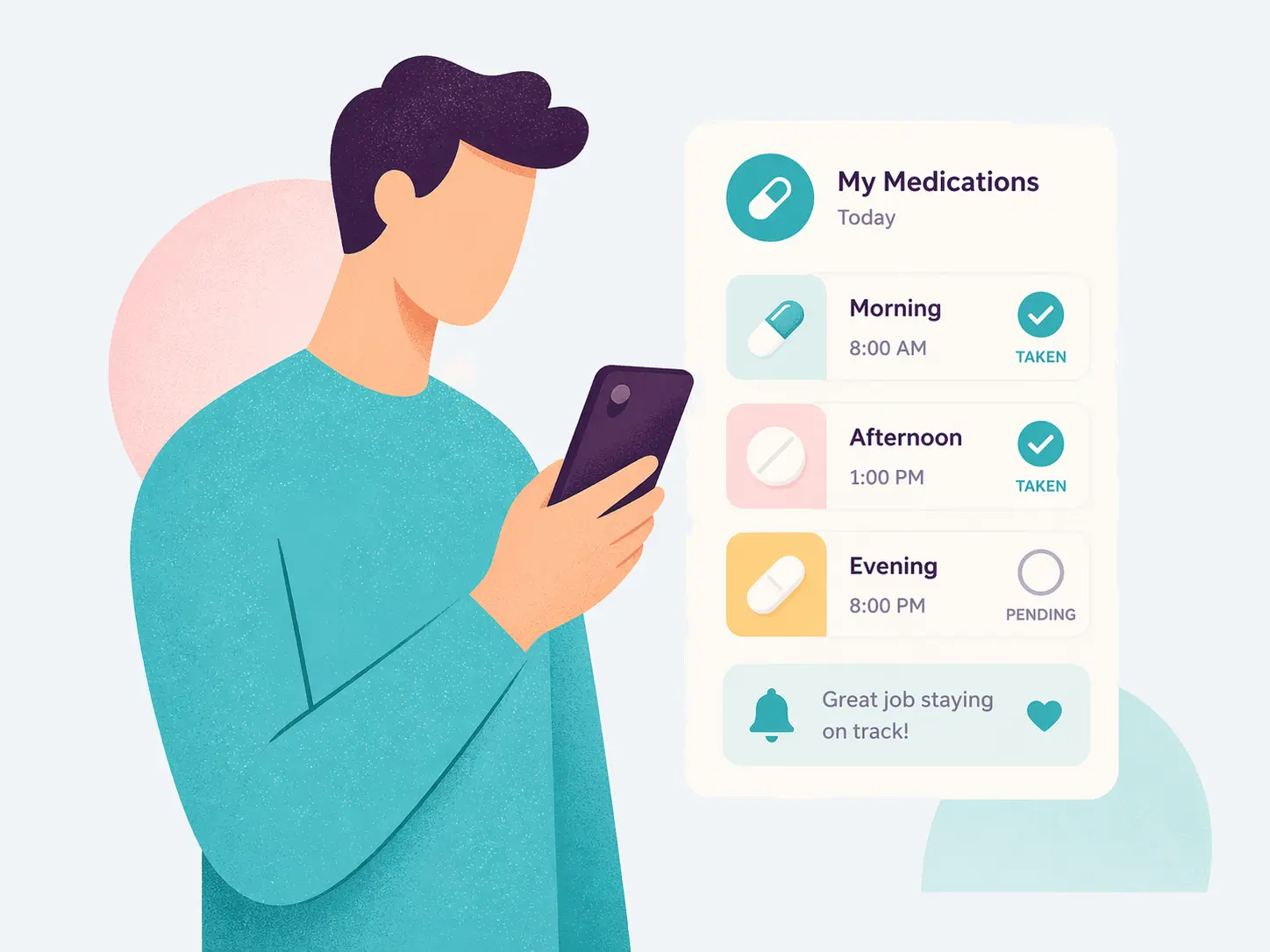 Medication treatment organization and reminders