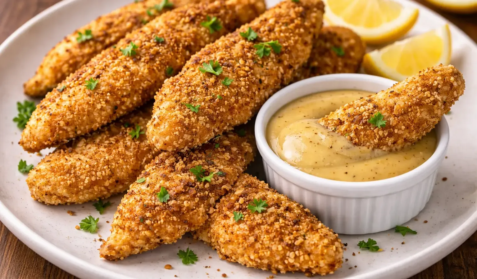 Paleo Baked Chicken Tenders With Honey Mustard Sauce