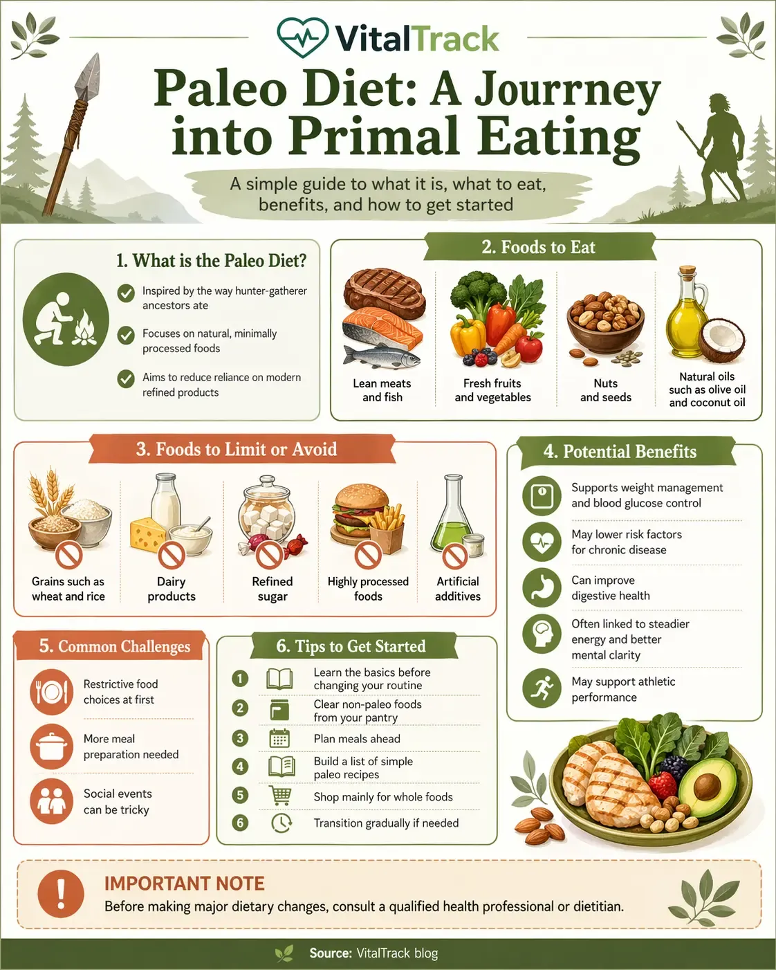 Infographic about the Paleo diet and primal eating