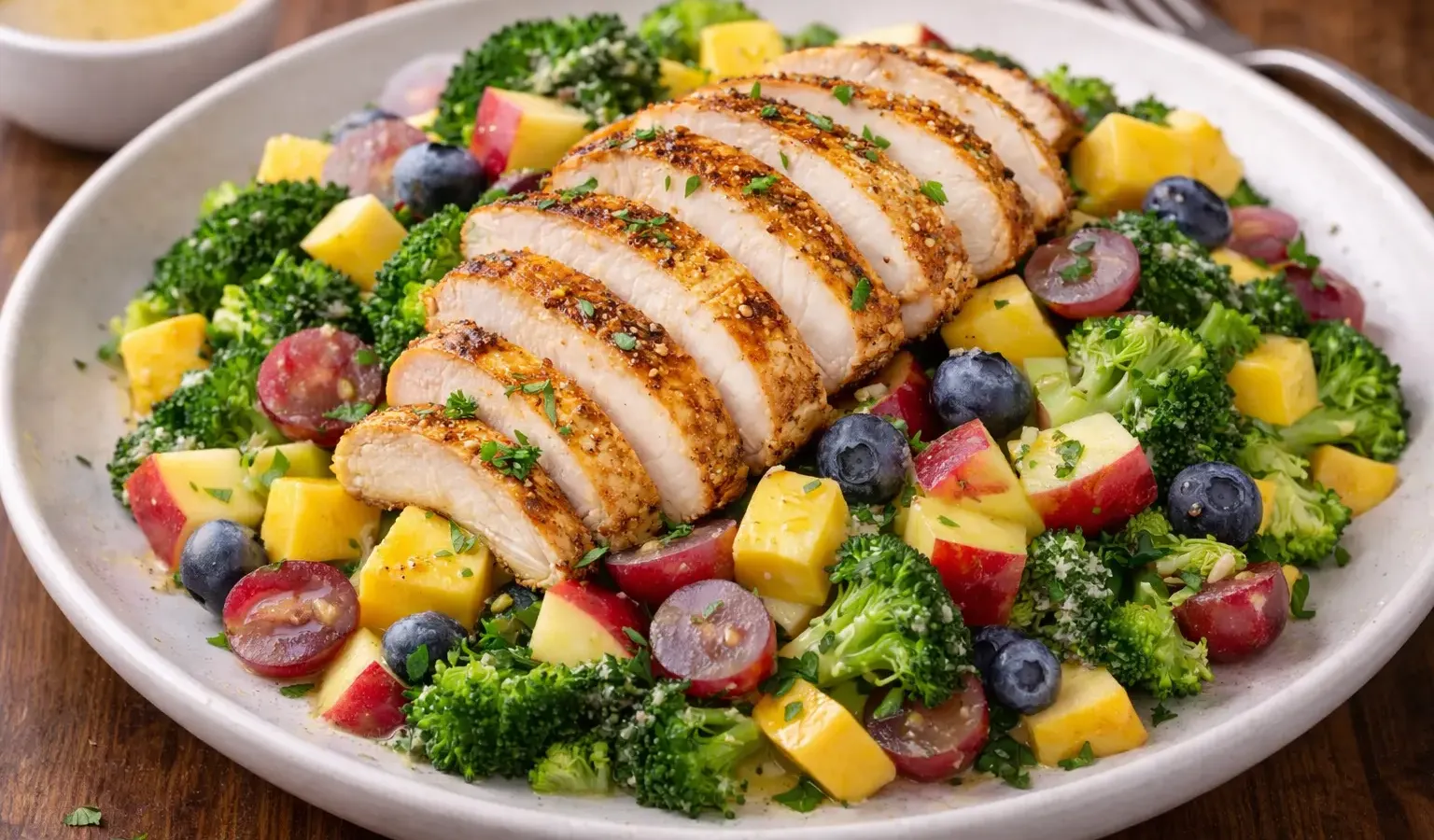 Paleo Recipe: Broccoli Fruit Salad With Grilled Chicken